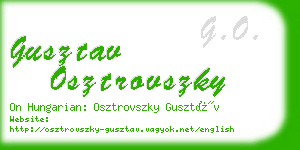 gusztav osztrovszky business card